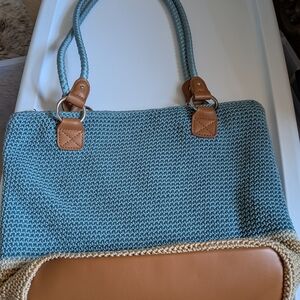 Sonoma Blue and Tan Handcrafted Tote Bag